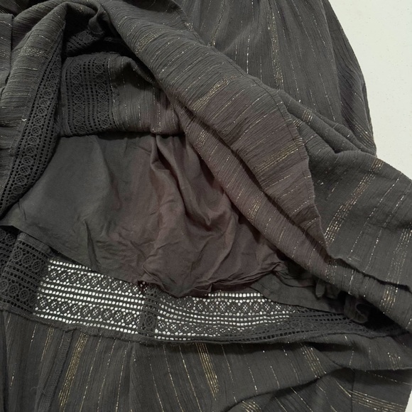 Anthropologie Abilene Maxi Crochet Fringe Tassel Black Dress Small - Picture 9 of 16